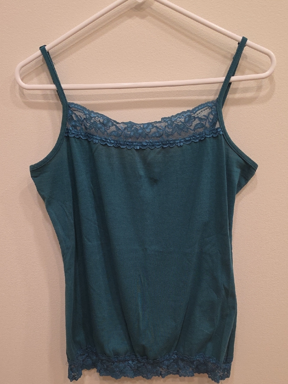 Studio Y Teal Lace-Trim Camisole